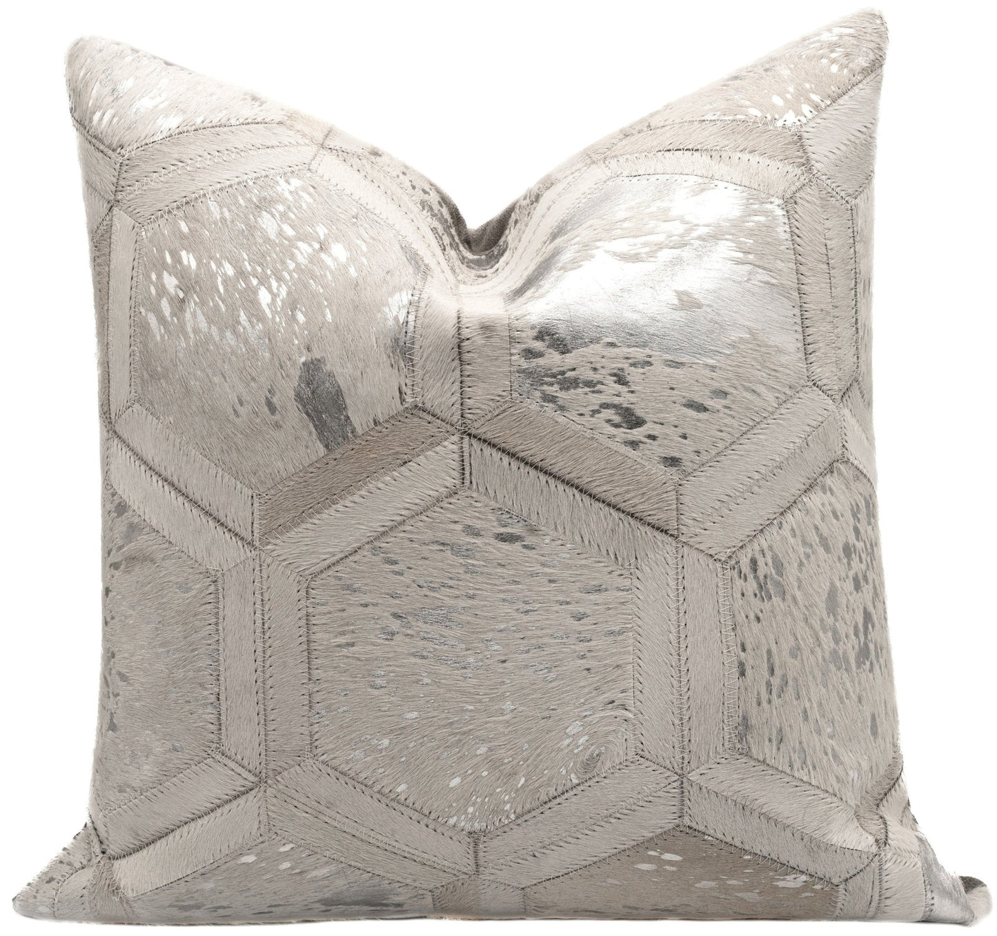 Canvello Genuine Cowhide Leather Decorative Throw Pillows - Handmade Patchwork Boho Accent Pillows For Sofa, Couch, Bed, Chair - Western Southwestern Farmhouse Pillow Covers With Feather Down Insert Included