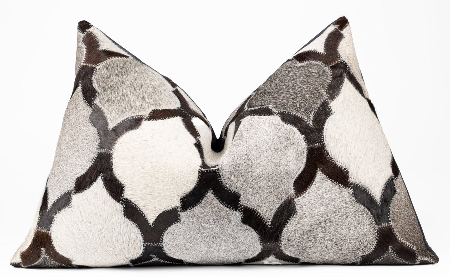 Canvello Genuine Cowhide Leather Decorative Throw Pillows - Handmade Patchwork Boho Accent Pillows For Sofa, Couch, Bed, Chair - Western Southwestern Farmhouse Pillow Covers With Feather Down Insert Included