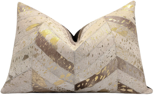 Canvello Genuine Cowhide Leather Decorative Throw Pillows - Handmade Patchwork Boho Accent Pillows For Sofa, Couch, Bed, Chair - Western Southwestern Farmhouse Pillow Covers With Feather Down Insert Included)