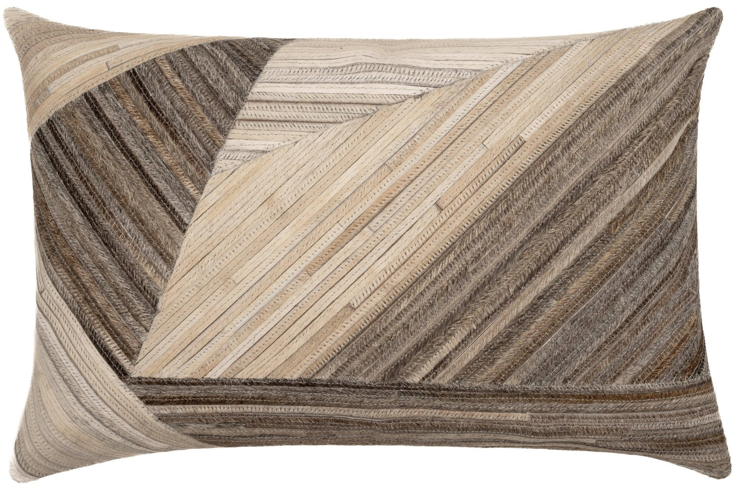 Canvello Genuine Cowhide Leather Decorative Throw Pillows - Handmade Patchwork Boho Accent Pillows For Sofa, Couch, Bed, Chair - Western Southwestern Farmhouse Pillow Covers With Feather Down Insert Included)