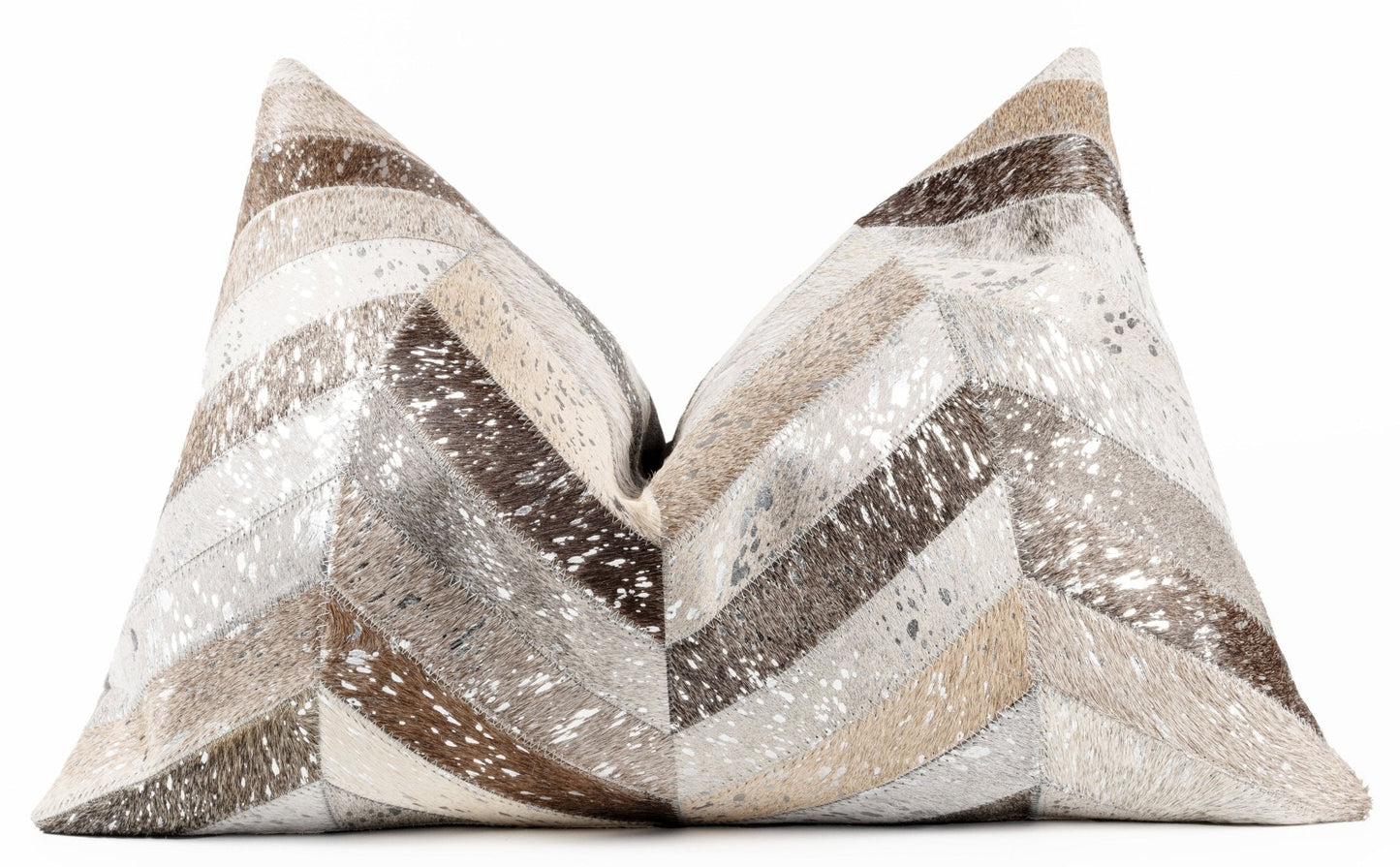 Canvello Genuine Cowhide Leather Decorative Throw Pillows - Handmade Patchwork Boho Accent Pillows For Sofa, Couch, Bed, Chair - Western Southwestern Farmhouse Pillow Covers With Feather Down Insert Included