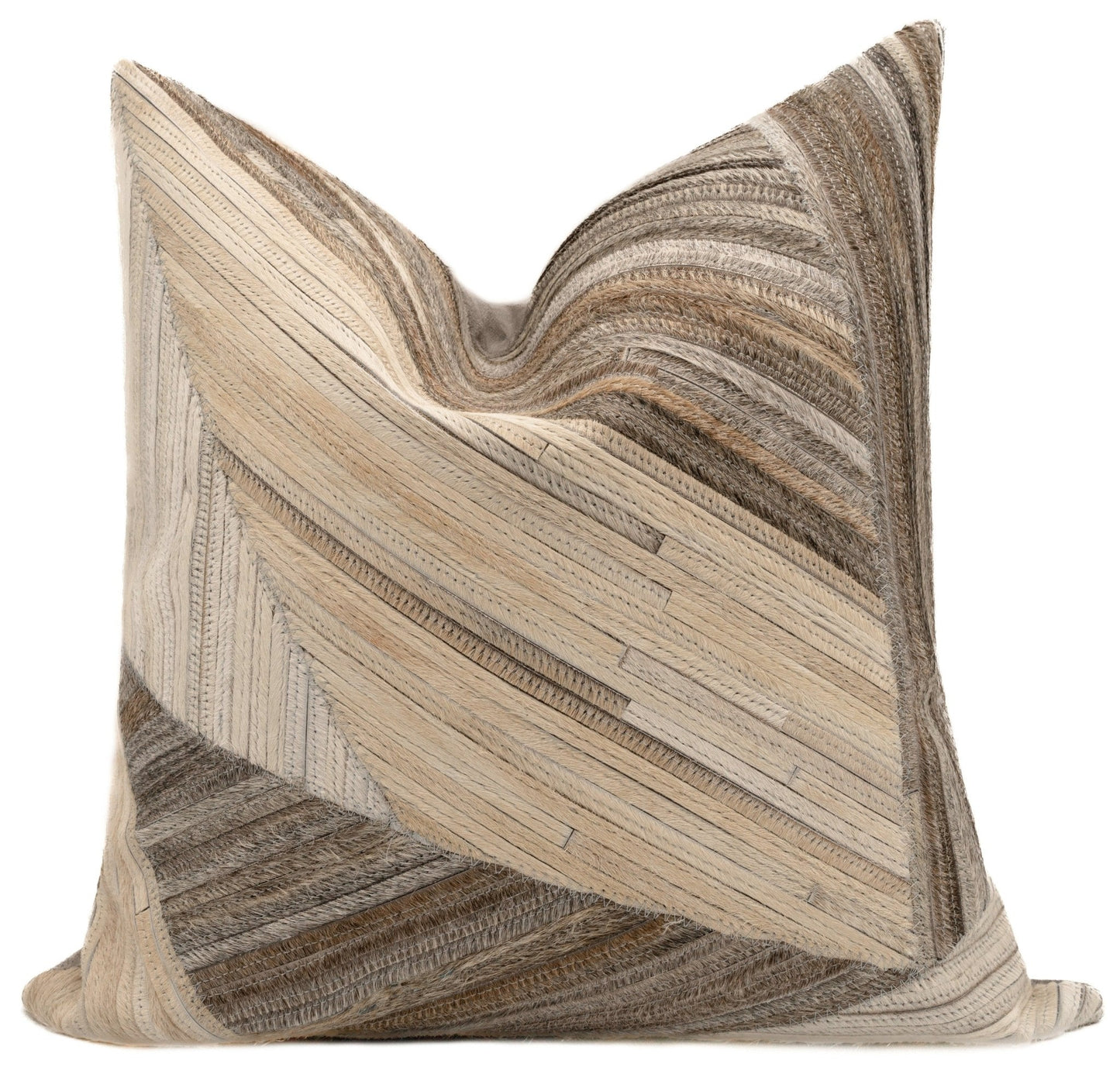 Canvello Genuine Cowhide Leather Decorative Throw Pillows - Handmade Patchwork Boho Accent Pillows For Sofa, Couch, Bed, Chair - Western Southwestern Farmhouse Pillow Covers With Feather Down Insert Included)