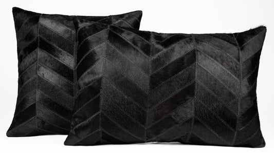 Canvello Genuine Cowhide Leather Decorative Throw Pillows - Handmade Patchwork Boho Accent Pillows For Sofa, Couch, Bed, Chair - Western Southwestern Farmhouse Pillow Covers With Feather Down Insert Included