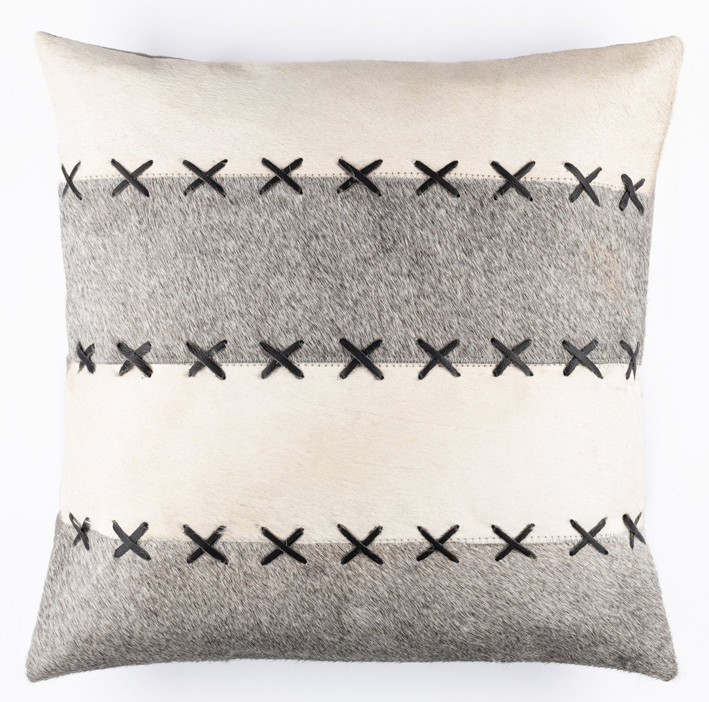 Canvello Genuine Cowhide Leather Decorative Throw Pillows - Handmade Patchwork Boho Accent Pillows For Sofa, Couch, Bed, Chair - Western Southwestern Farmhouse Pillow Covers With Feather Down Insert Included