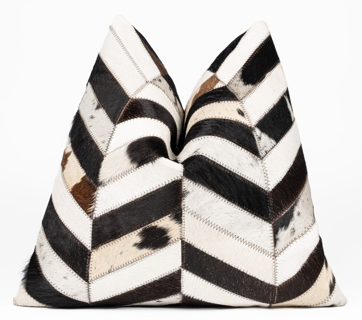 Canvello Genuine Cowhide Leather Decorative Throw Pillows - Handmade Patchwork Boho Accent Pillows For Sofa, Couch, Bed, Chair - Western Southwestern Farmhouse Pillow Covers With Feather Down Insert Included