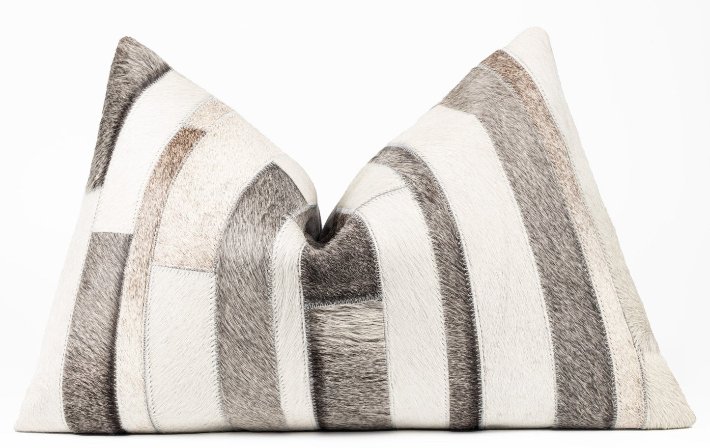 Canvello Genuine Cowhide Leather Decorative Throw Pillows - Handmade Patchwork Boho Accent Pillows For Sofa, Couch, Bed, Chair - Western Southwestern Farmhouse Pillow Covers With Feather Down Insert Included