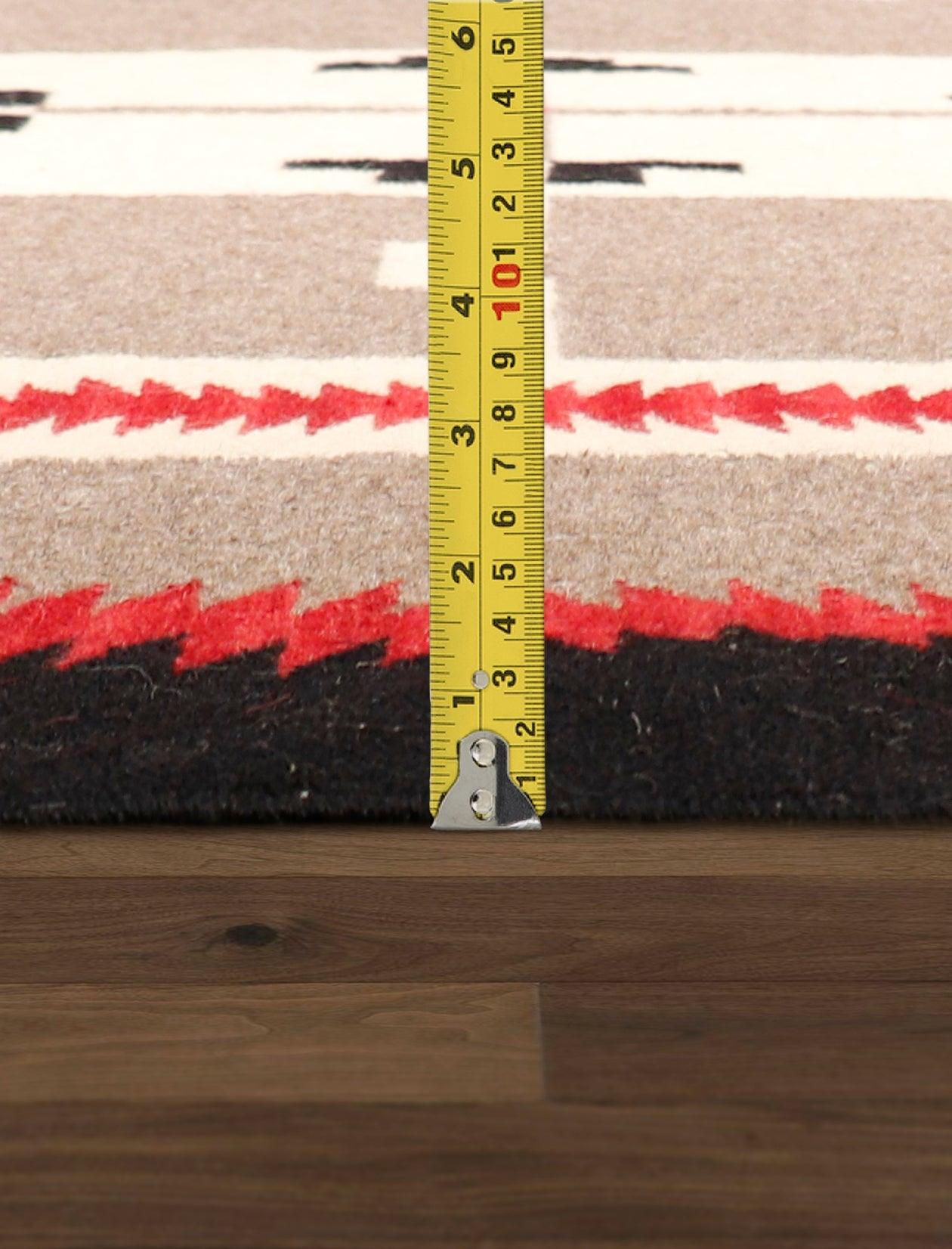 Canvello Navajo Style Hand-Woven Wool Mocha Area Rug- 8'2" X 9'10"