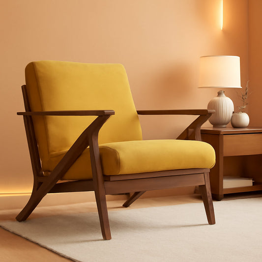 Zola Velvet Gold Upholstered Modern Accent Armchair