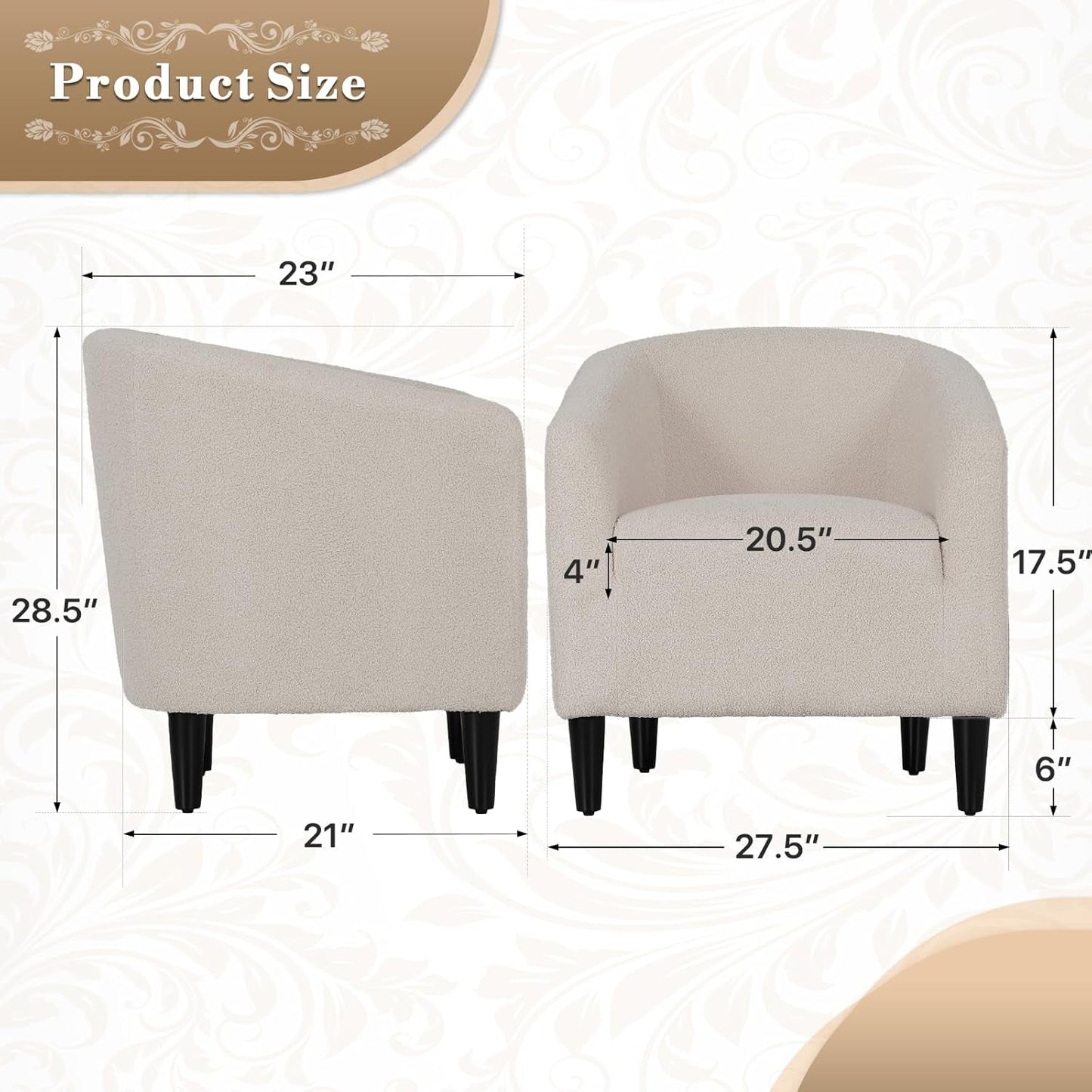 Grey Furry Barrel Accent Chair Velvet Textured Upholstered