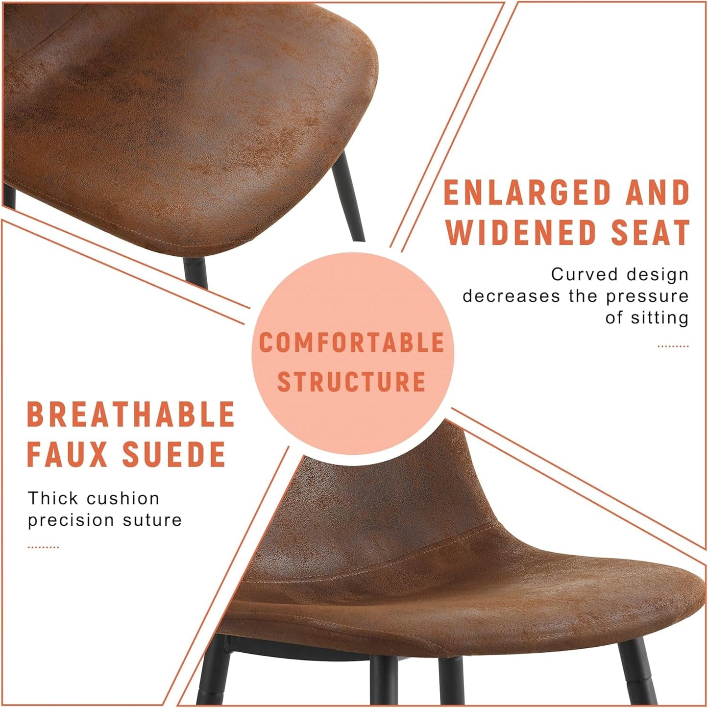 Round Dining Table Set For Four Engineered Wood Finish