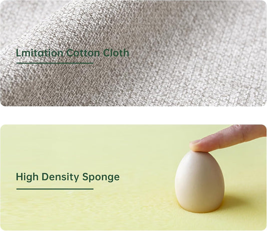 Solid Wood Oak Dining Chairs Beige Cushions