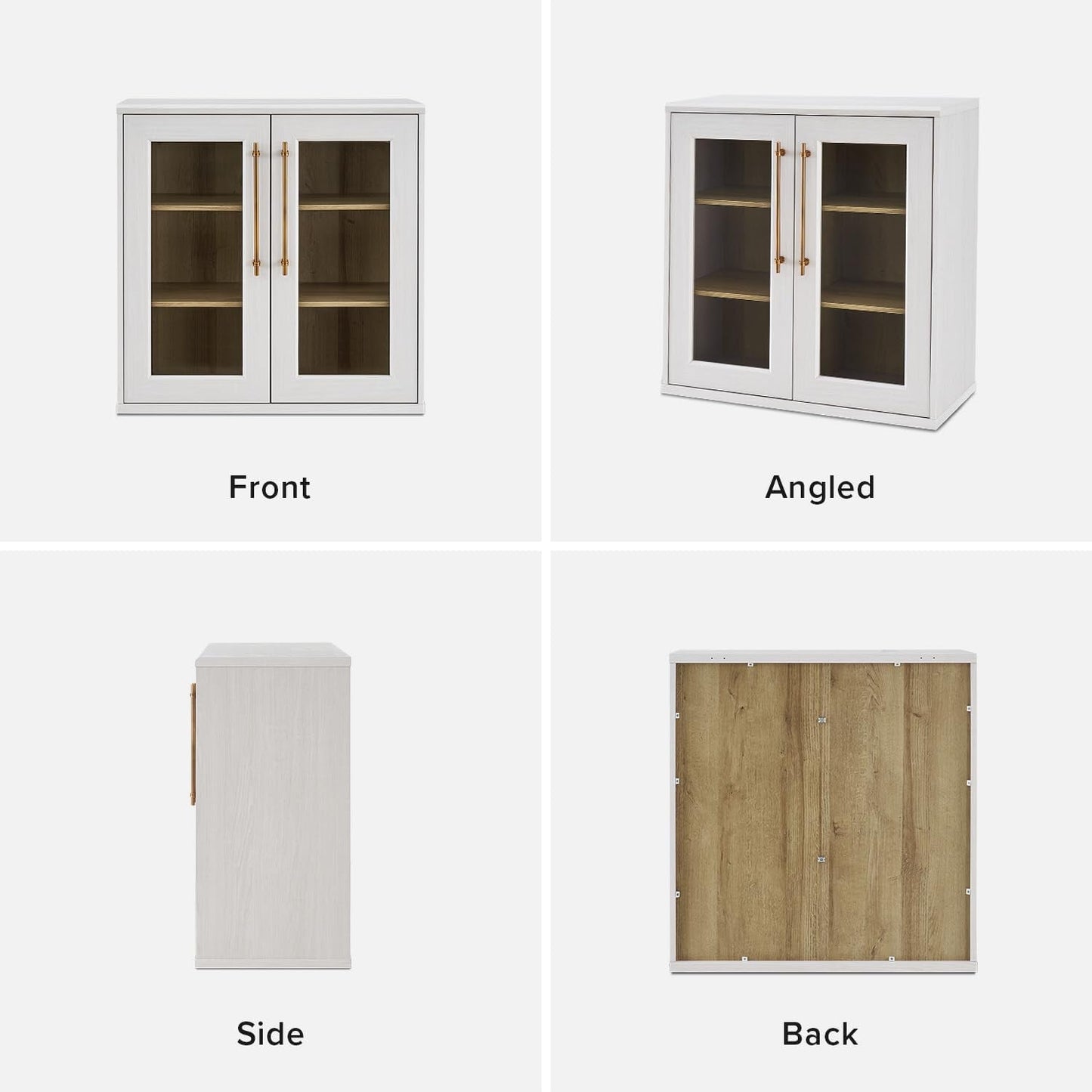 Two Tone Oakwood Acrylic Modular Buffet Cabinet Unit