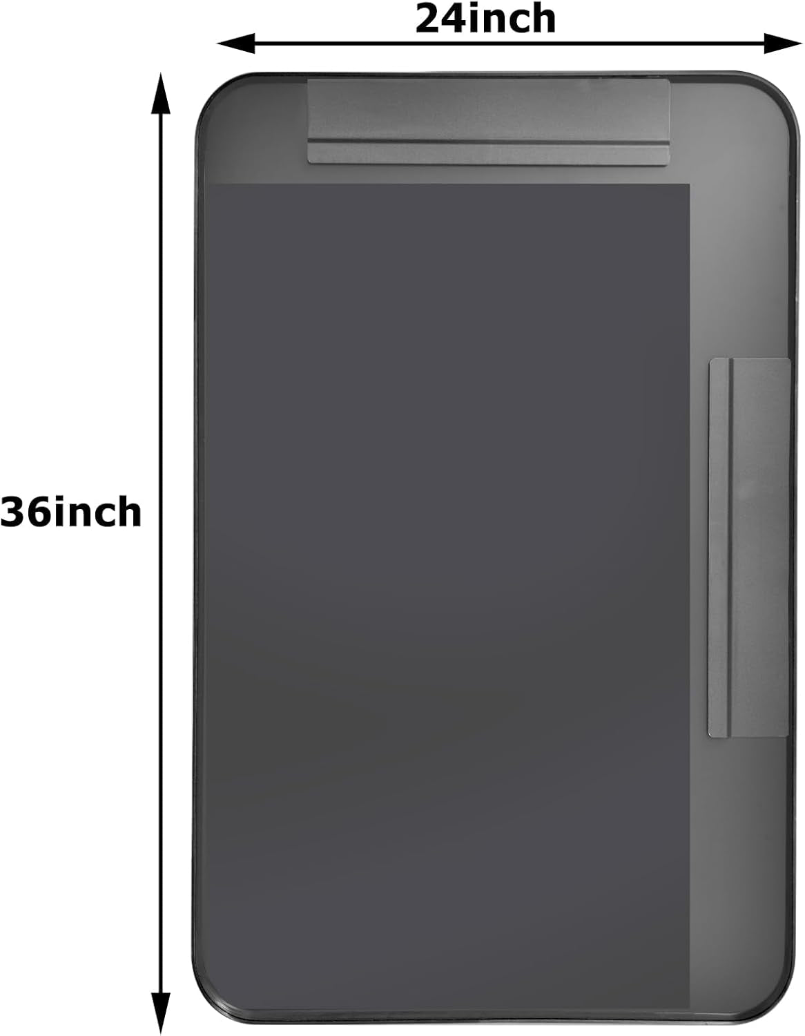 36X24 Inches Black Aluminum Framed Bathroom Mirror