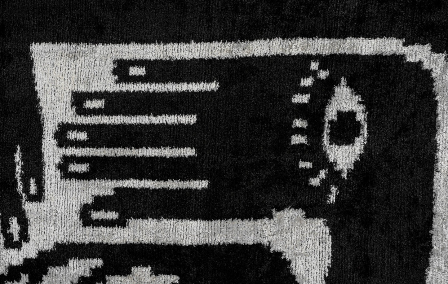 Handmade Velvet Throw Pillow with Black and White Abstract Eye Design - High-Quality 20x20 Inch Decorative Accent with Premium Down Feather Insert