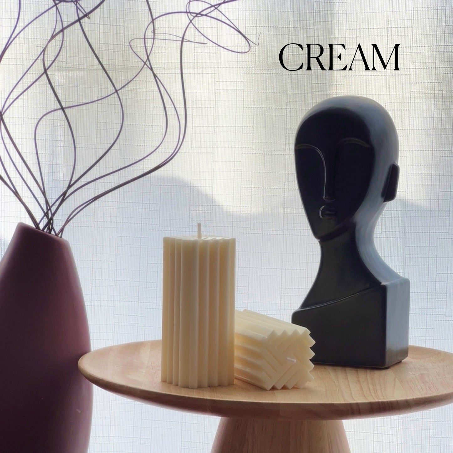 Geometric Pillar Soy Wax Candle: Modern Minimalist Decor