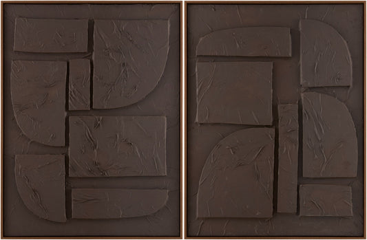 Soft Brick Red Modern Framed Wall Art for modern gallery walls