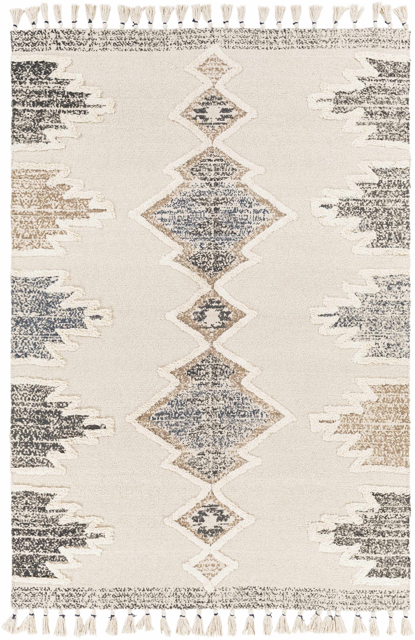 Kingborough Cream/Brown Cotton Area Rug - Clearance