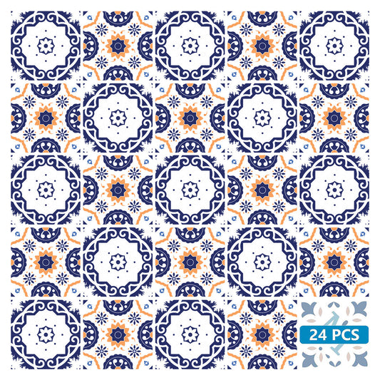 Two designs Blue and Orange Tiles floor suitable for home renovation Model - SB41