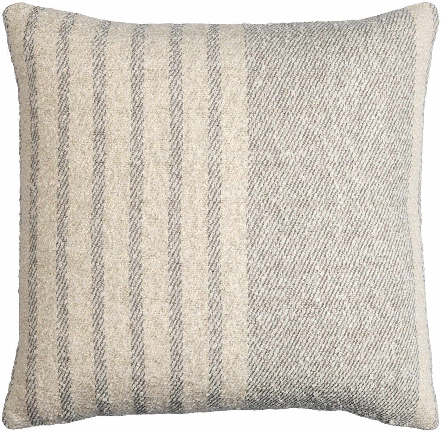 Cavira Beige Raised Curved Stitch Modern Cotton Accent Pillow