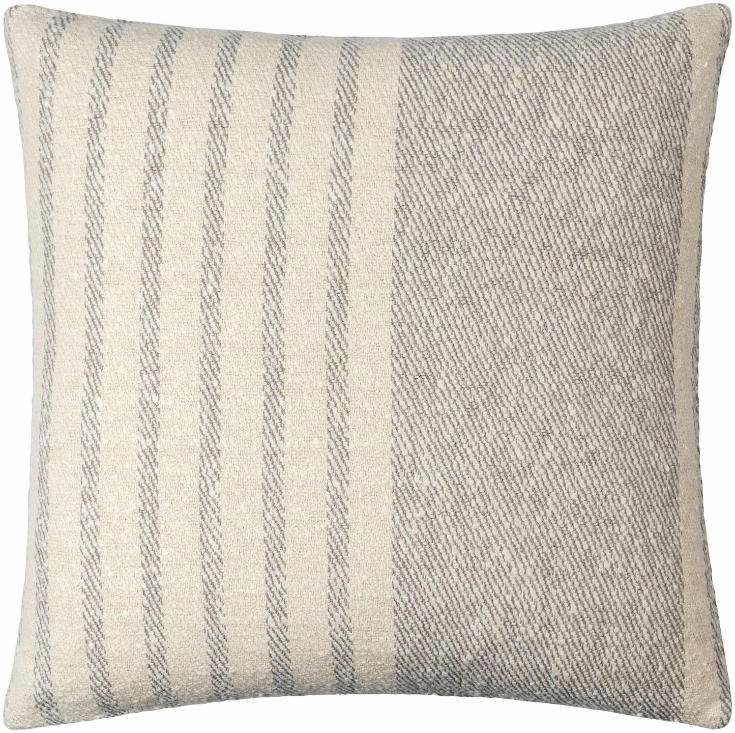 Cavira Beige Raised Curved Stitch Modern Cotton Accent Pillow