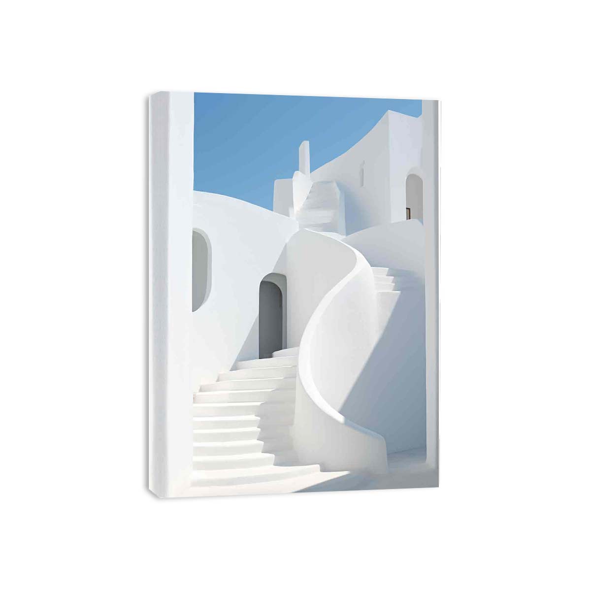 White Stairs Art Canvas Art Print