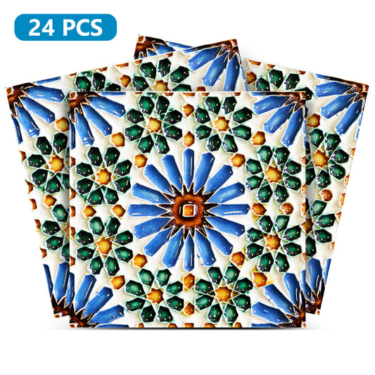 Colorful Peel and stick tile stickers Retro design for easy home renovation Model - V30