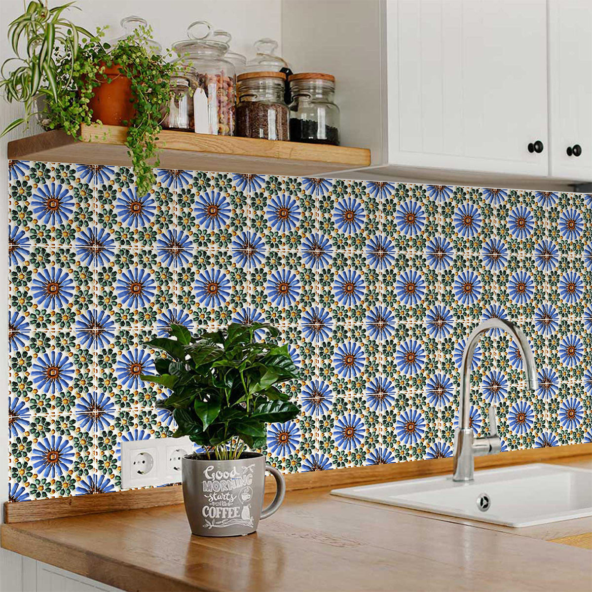 Colorful Peel and stick tile stickers Retro design for easy home renovation Model - V30