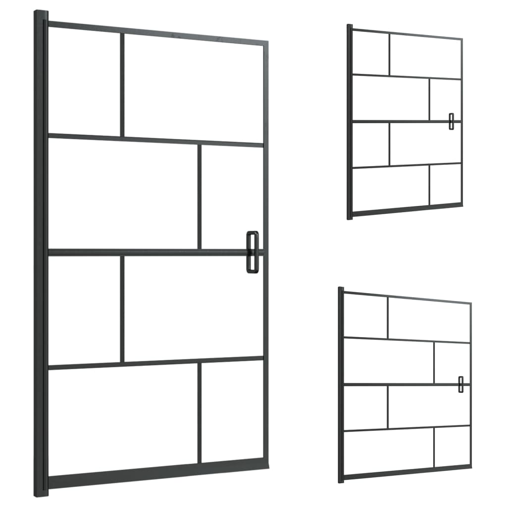 vidaXL Shower Enclosure Shower Cabin Wall Screen for Home Bathroom ESG Black